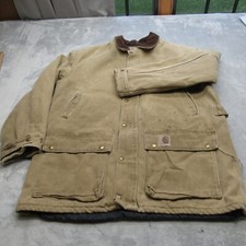 Carhartt Jacket Men XL 80s Brown Duck Canvas Blanket Lined ChoreBarn Distressed