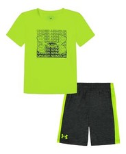Under Armour Little Boys Ua Tri-Logo Side Panel T-shirt and Shorts Set - Hi-Vis