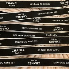 CHANEL Black Les Eaux De Ribbon French Grosgrain One Yard 36  or By The Yard
