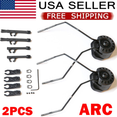ARC Helmet Rail Adapter Black For Peltor Comtac Sordin Howard Leight Headset NEW
