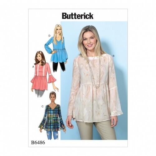 Butterick Sewing Pattern 6486 Women Y (XSM-SML-MED)