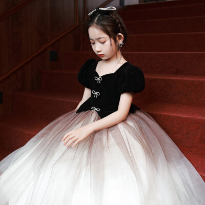 Bodycon Dress With Shirt Puff Sleeves White On Top Black On Bottom Dresses  Glitter Tulle Tutu Black Velvet Long Maxi Ball Gown Dress Princess Flower  Girl