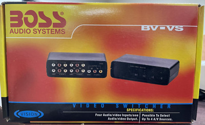 Boss BV-VS 4-Port RCA Composite Video Audio AV 4Way Switch Selector Switcher Box