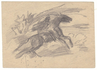 Horse rider, equestrian, c. 1916, Austrian artist Franz Windhager (1879 1959)