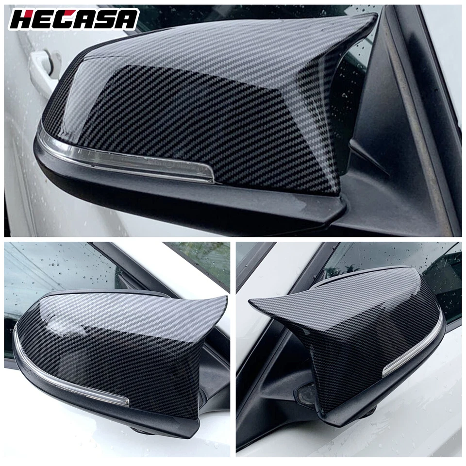 Carbon Fiber Style Side Mirror Cover Caps for BMW 3 Series M3 F20 F30 F31 320i — 第 2/4 张图片