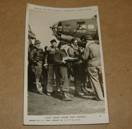 Oct 1943 USAAF Bomber Pilot Crew Red Cross RPPC Pfc Frank Sommer 813th Bomb WW2