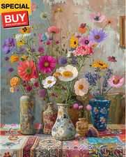 Paint by Numbers Kit for Adults Beginner, Flowers Adult Paint by Number Kits on
