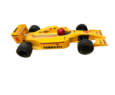 Vintage  1/32 SLOT CAR MRRC INDY FORMULA PENNZOIL #8 RACE CAR YELLOW