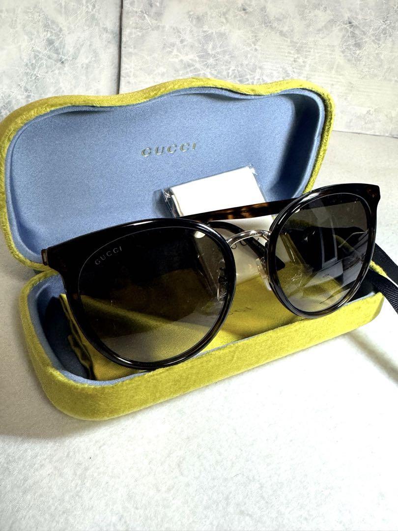 GUCCI Tortoiseshell and Gold Black Sunglasses GG0405SK 56□20 145  