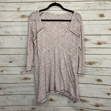 Easel V Neck 3/4” Sleeves Asymmetrical Babydoll Blouse