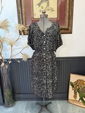 NWT Karen Kane Mother Of Pearl Button Front Abstract Print Dress ~ Sz M 💚🍄