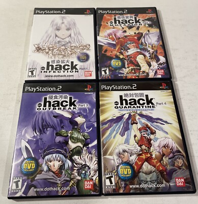Dot .Hack Complete CIB PS2 Infection,Mutation,Outbreak,Quarantine w/ Anime DVDs