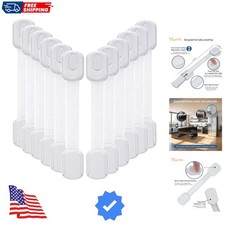 12 Pack Baby Proofing Cabinet Strap Locks - Child Safety Drawer Cupboard Oven...