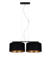 HäNgelampe Wohnzimmer Blendarm Stoff Schwarz Gold 70 Cm Pendelleuchte E27