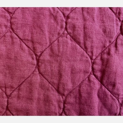 Bella Notte quilted linen remnant 21x30'' Fig, plum, purple