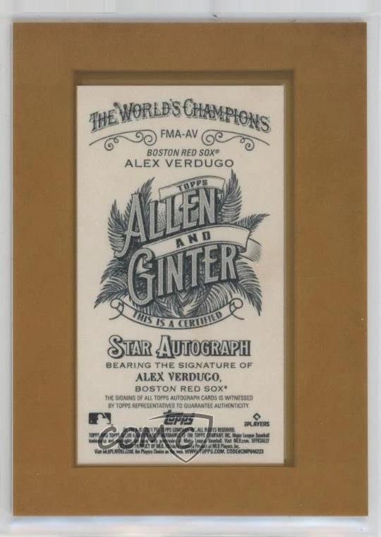 2021 Topps Allen & Ginter's Framed Mini Auto Alex Verdugo #FMA-AV Auto - Image 2 of 2