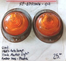 2vintageoriginal 1960s Auto Lamp Truck Marker Lights- Amber Lens-plastic