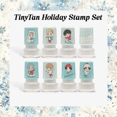 BTS x TinyTan Holiday Stamp Set, Official Goods 2021 Snow Hybe Kpop Arirang