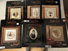 Lot of 6  P. Buckley Moss Cross Stitch Pattern Chart Leaflets June Grigg Designs