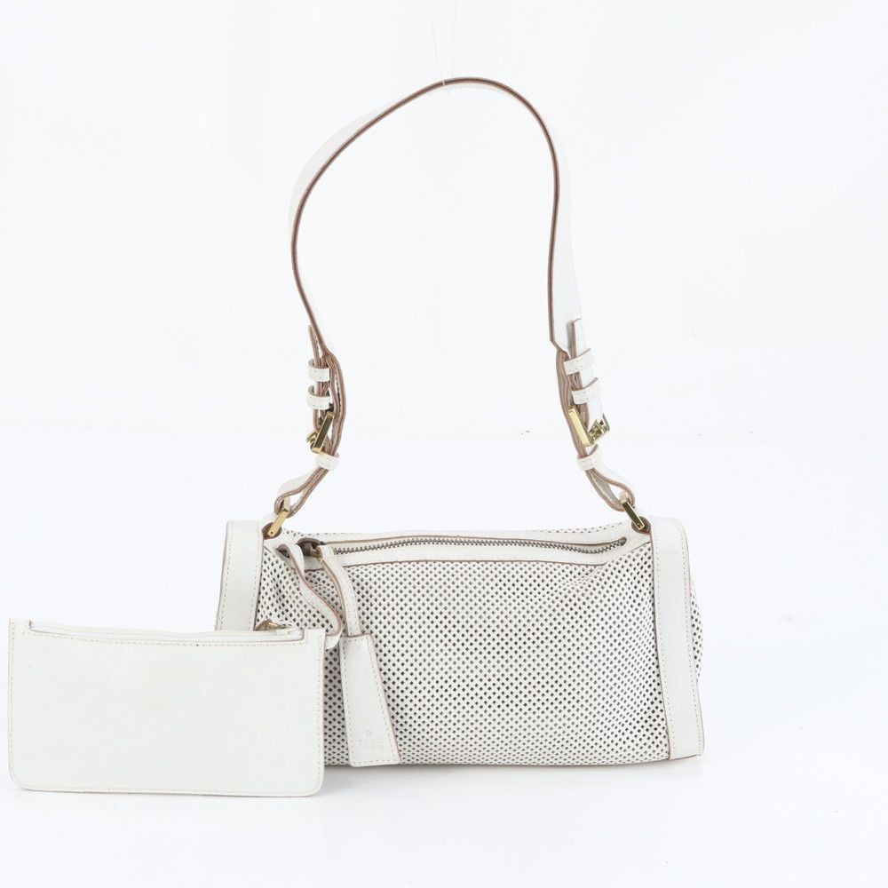 Gucci 92707 White Leather Shoulder Bag Women's Crossbody Authentic Rare