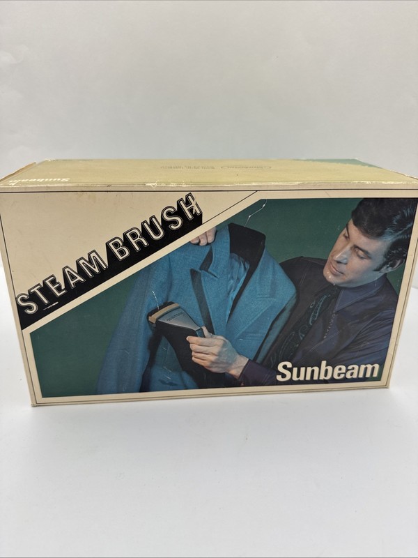 Vintage 1970 Sunbeam Steam Brush One SB-10 NOS Original Box Manual Papers