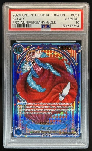 2026 One Piece 3rd Anniversary Buggy Gold #OP09-051 PSA 10 GEM MINT