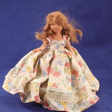Nancy Ann Storybook Doll Red Hair Floral Dress 6" Bisque Vintage USA