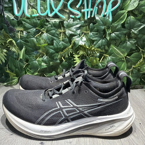 ASICS Running Shoes Mens 12 Black Gel Nimbus 26 Sneakers Athletic Knit 1011B794 - 第 4/10 張圖片