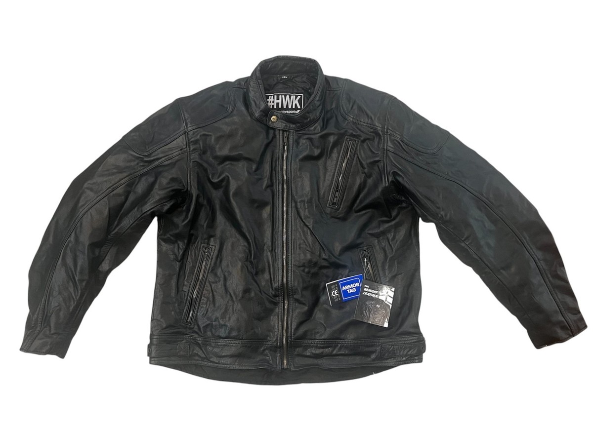 HWK Leather Cafe Racer Jacket with Armor 100% Leather Size 2XL | eBay