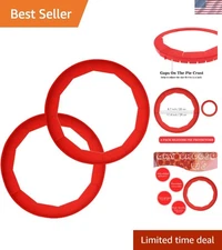 Heat-Resistant Silicone Pie Crust Shields - Dishwasher Safe for 8-11.4 Inch Pies