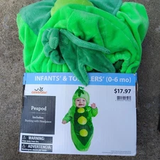 Infant Halloween Costume Peapod Pea POD 0-6 Months New