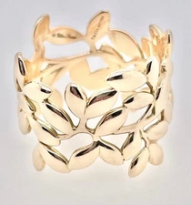 Tiffany & Co. Paloma Picasso Olive Leaf Band Ring In Yellow Gold, 18k Size 7, 
