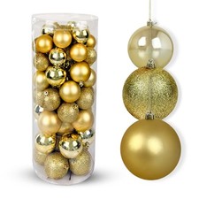 BOX 60 PALLINE DI NATALE 5/6/7CM ORO NATALUNA