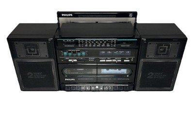 PHILIPS D8478 Vintage Ghettoblaster Doppelkassette Deck Radio Retro Taperecorder