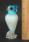 Small Vintage A Decora AVEM Italian Murano Blue Art Glass OWL Sculpture, NR