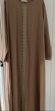 Brand New Amsons Peach With Gold Details Abaya Size M