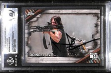 NORMAN REEDUS AUTO'D 2017 TOPPS THE WALKING DEAD CARD #2 BAS COA DARYL DIXON