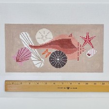 Hand painted Needlepoint canvas Charley Harper Shells seashells beach summer