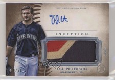 2015 Bowman Inception 30/50 DJ Peterson #IAP-DP Jumbo Patch Auto ni4