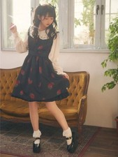 Melt Strawberry JSK Blouse Set Pink Cotton Gently Worn Japan Import Japan