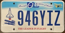 2014 Ohio The Leader in Flight license plate