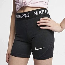 Nike Pro Girls Shorts Black Size Small AQ9040 Youth Athletic Compression