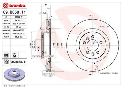 Brembo 09.B858.11 Brake Disc for Land Rover