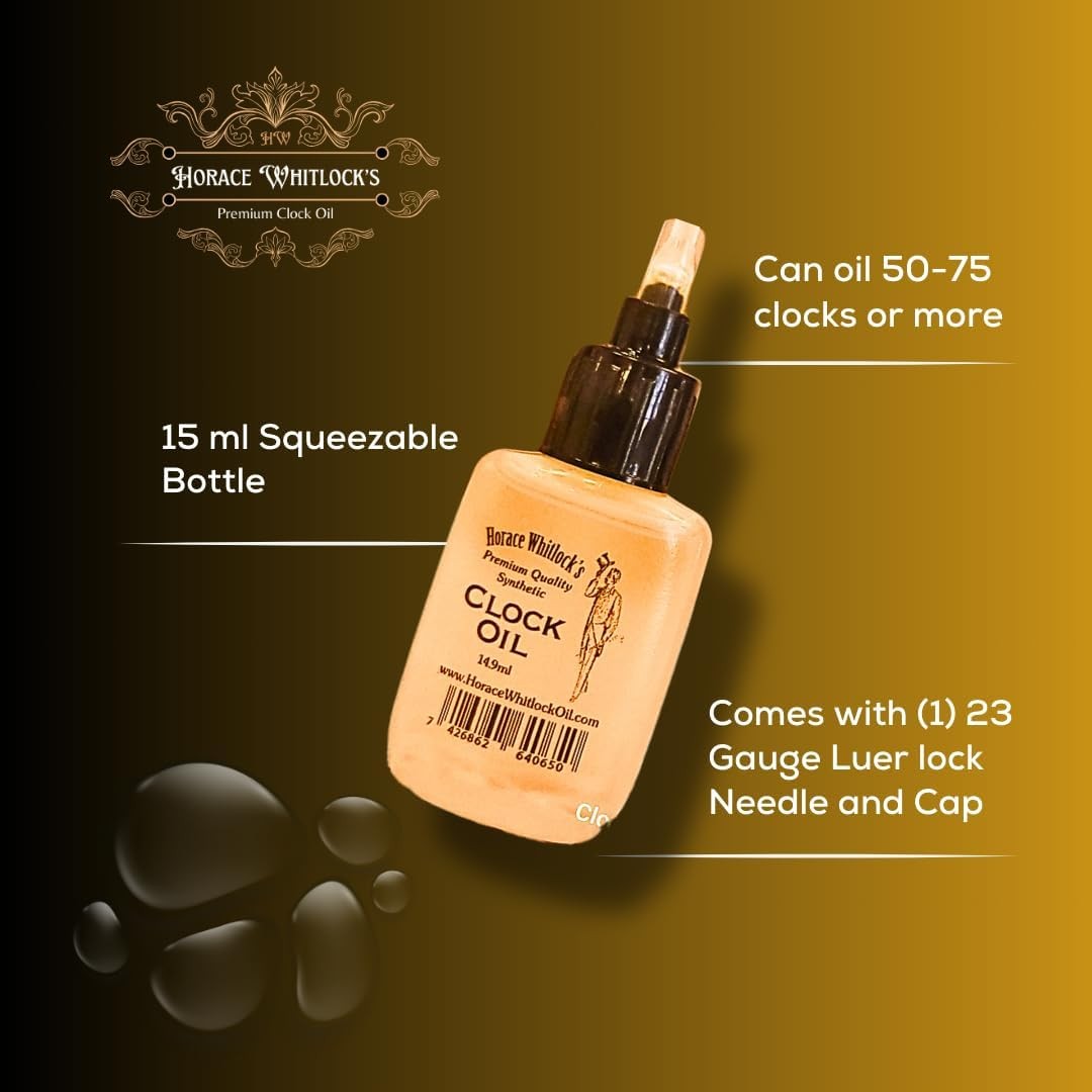 Horace Whitlock's Premium Synthetic Clock Oil – Long-Lasting Lubrication for ...