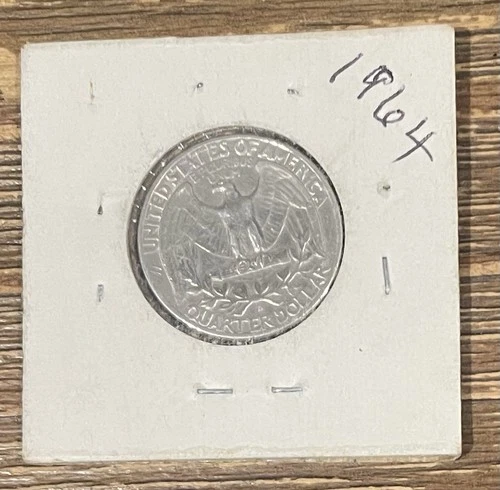 Circulated Denver 1964 D Washington Quarter 90% Silver Actual Coin Pictured