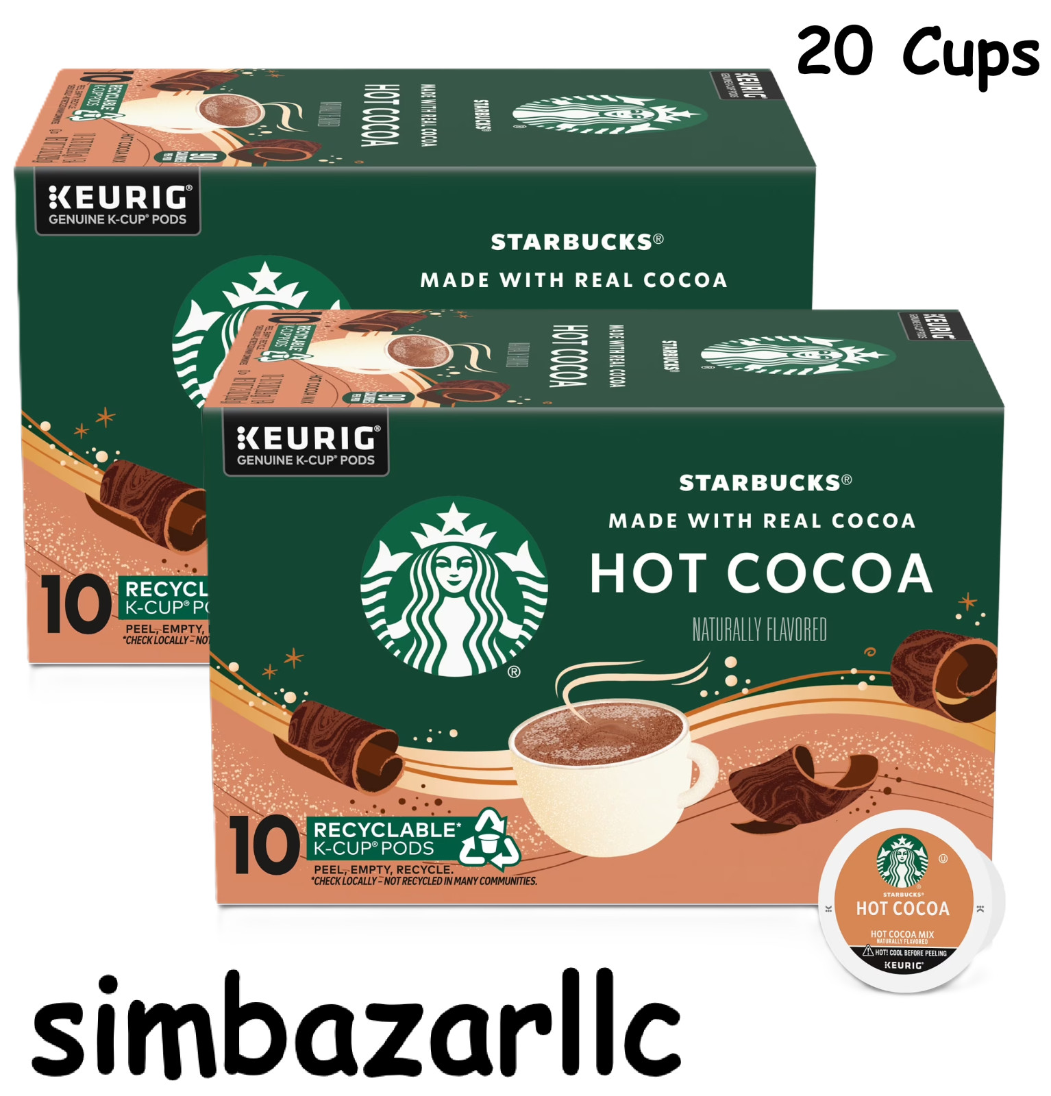 Starbucks Coffee K-Cup Pods, Naturally Flavored Hot Cocoa 10