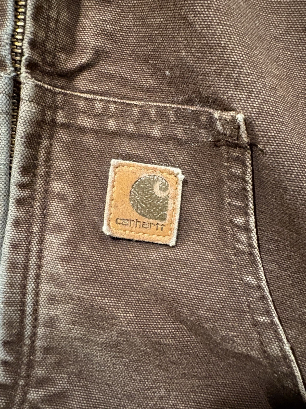 Carhartt VTG Jacket Fleece Lined Youth L 1/12 YYJ159 DKB Dark Brown Hooded Coat thumbnail 6