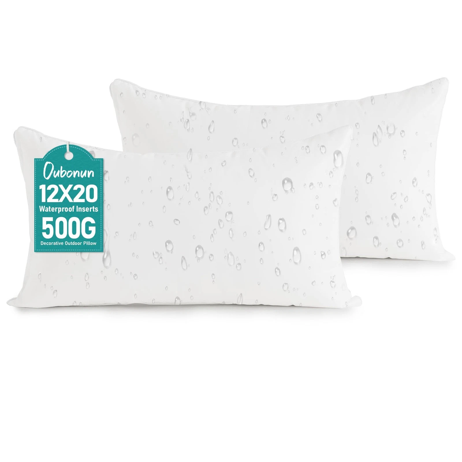 12x20 Outdoor Pillow Inserts (Pack of 2) - Square Waterproof Throw Pillow - D...