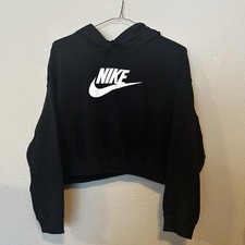 Women s black white Nike cropped hoodie