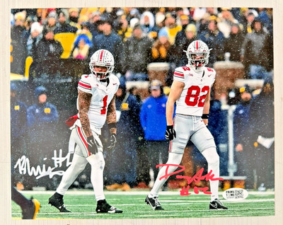Ohio State Buckeyes Signed 8x10 Witnessed COA 2025 Michigan Snow Game